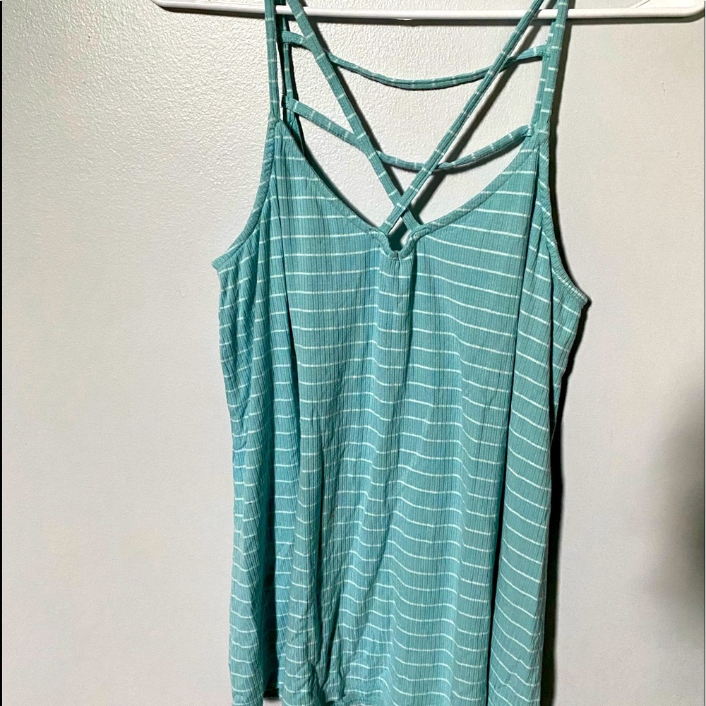 Hollister Light Blue Stripped Tank Top